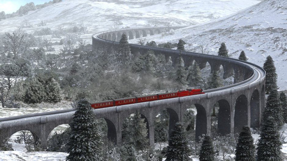 Зима железная дорога паровоз