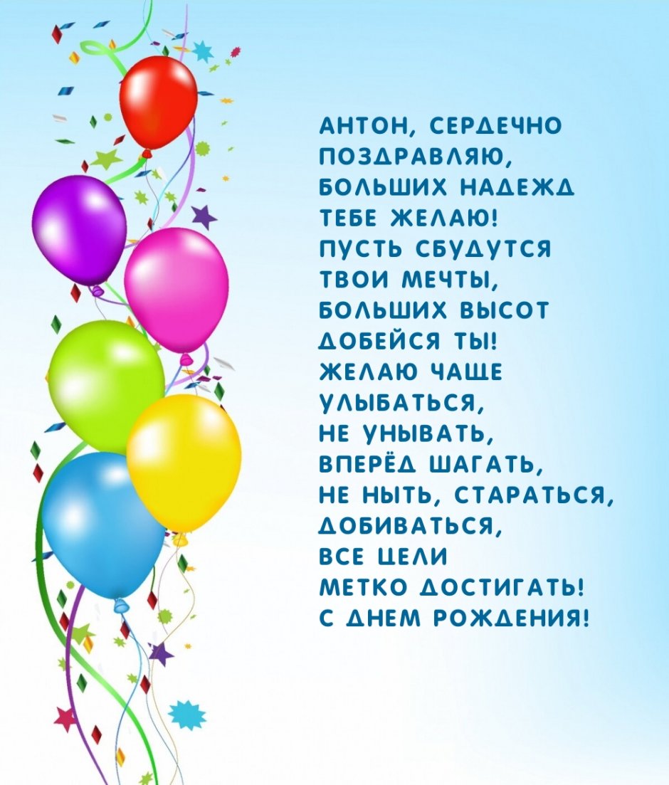 Поздравления с днём рождения Антону