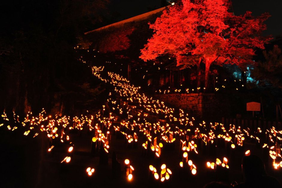 Фестиваль бамбуковых светильников в городе Такета