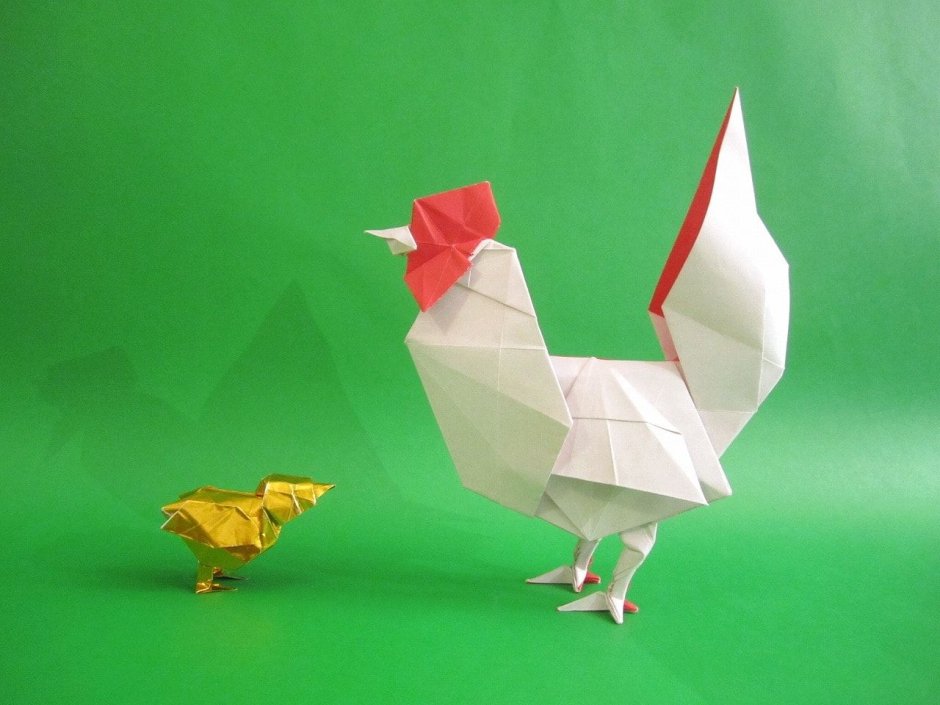 Оригами петушок