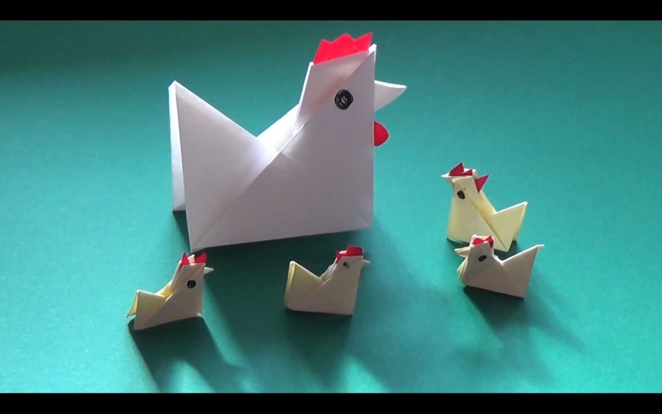 Курица оригами для детей