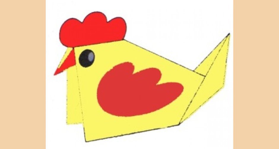 Оригами курица из бумаги для детей