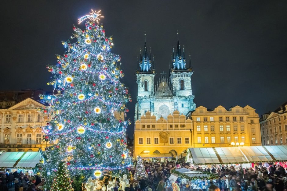 Прага Чехия Рождественское настроение