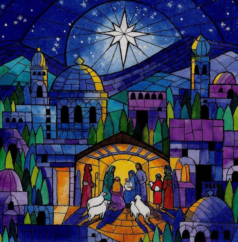 Витраж Рождество Христово Вифлеем