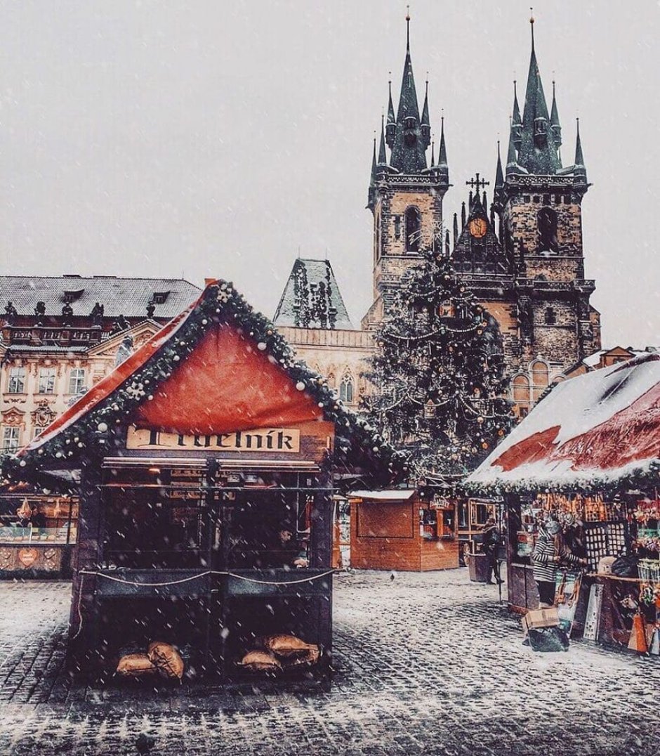 Прага Чехия зима