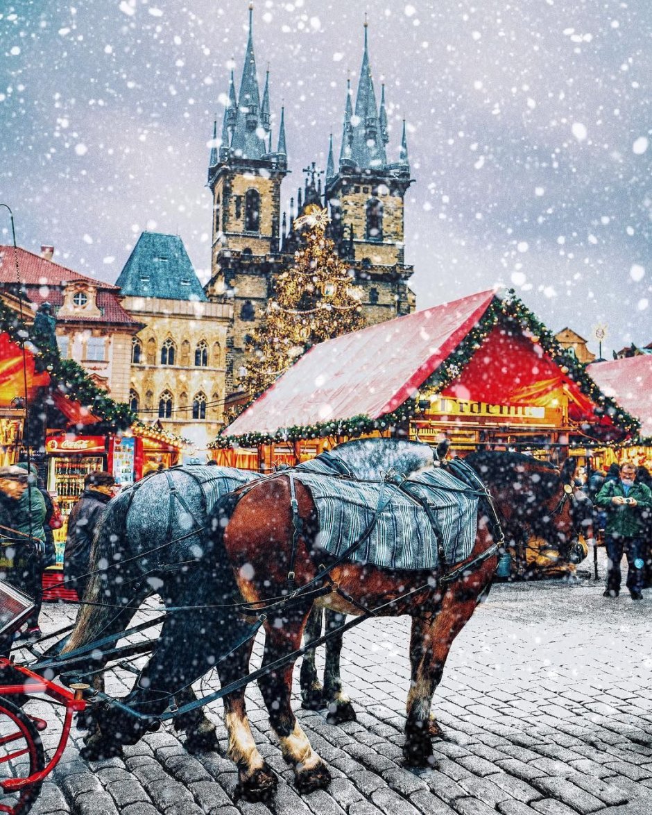 Зимняя Чехия Чехия в Рождество