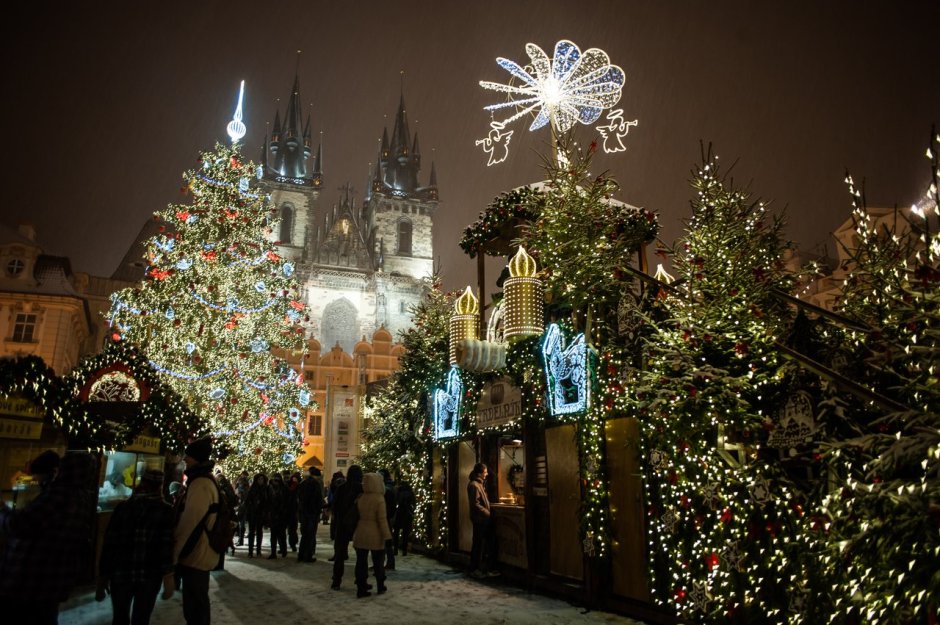 Новогодняя Прага Староместская площадь