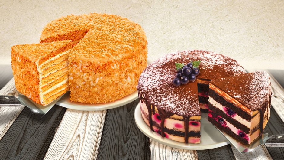 Торты тортики пирожные и другая выпечка.