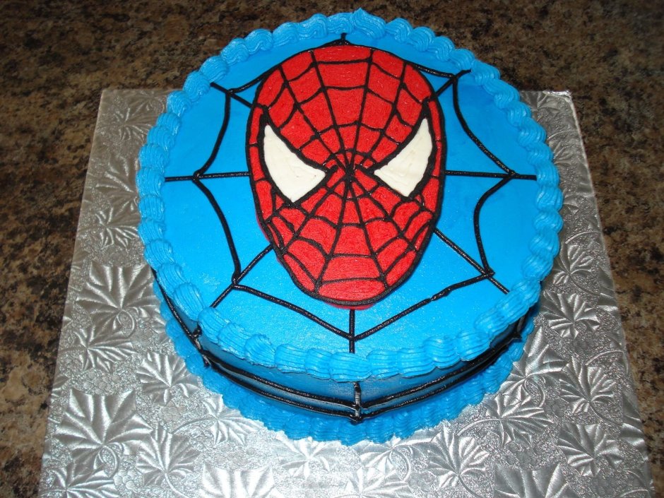 Торт человек паук без мастики 4 года