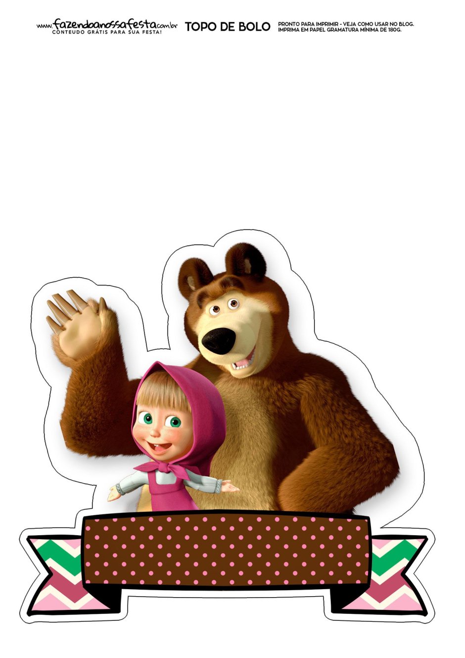 Маша и медведь макет для печати