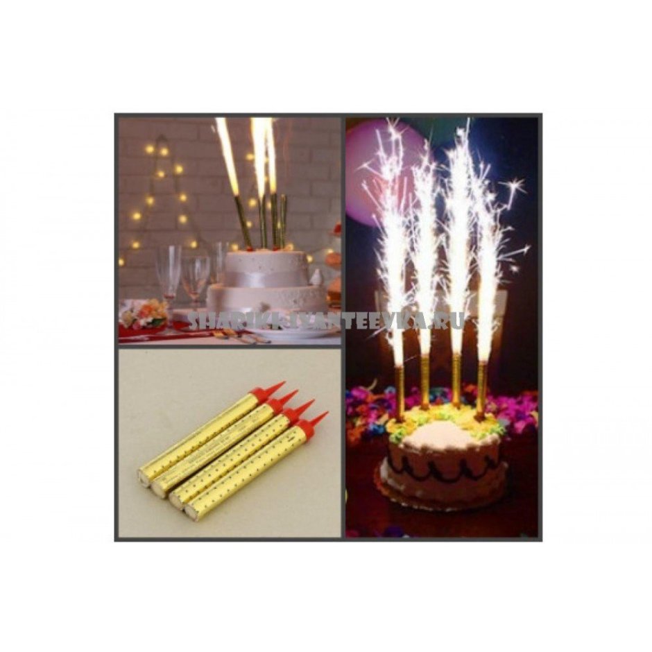 Свечи фейверки для торта 12см 6шт SL-A-цв,/SL-B-зол =70