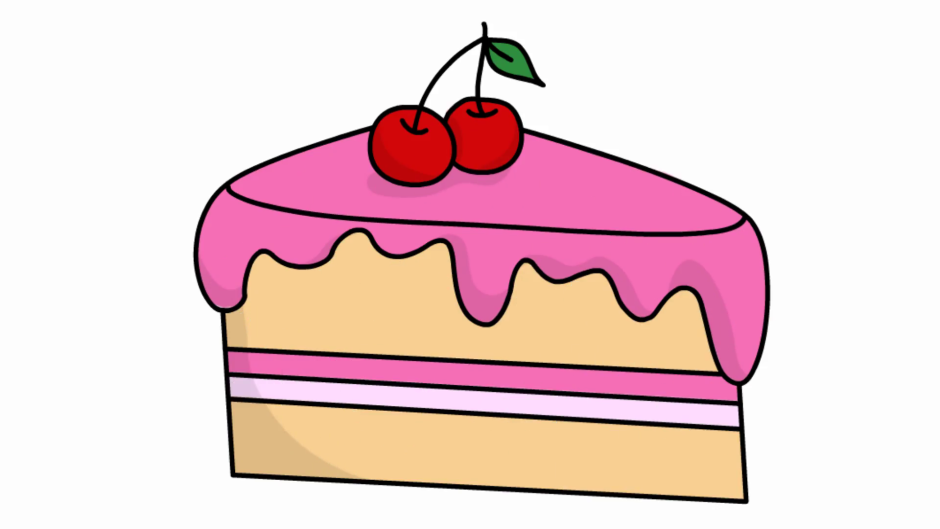 Кусочек торта эскиз