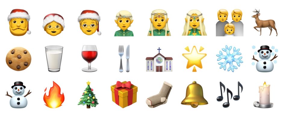 Christmas Emoji vector background