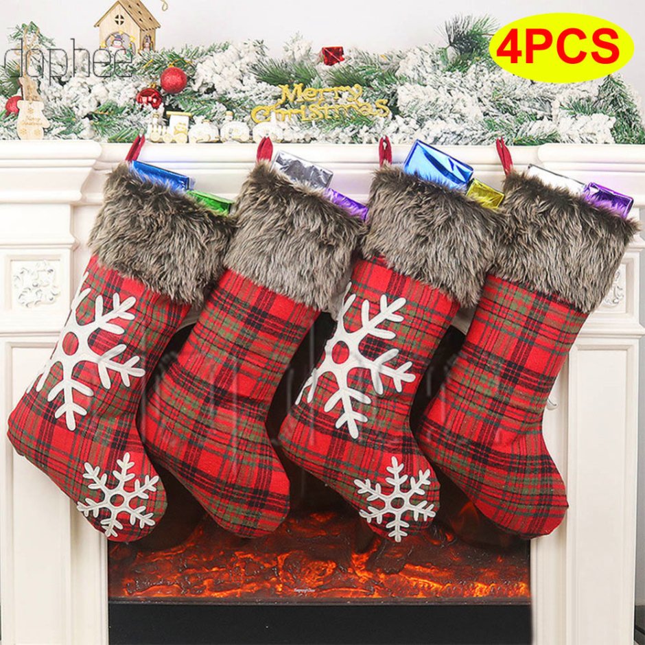 Рождественские носки с оленями