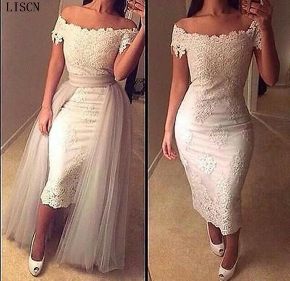 Свадебное платье до колена