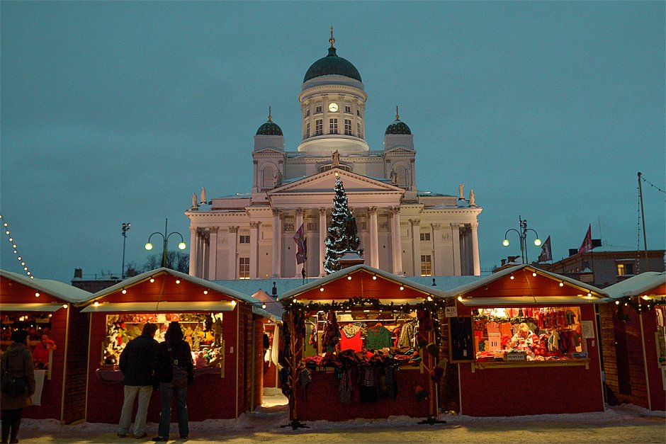 Хельсинки Сенатская площадь Рождество