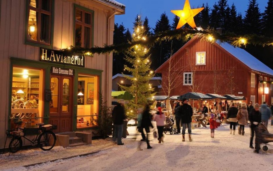 Скандинавия Рождество улицы берген