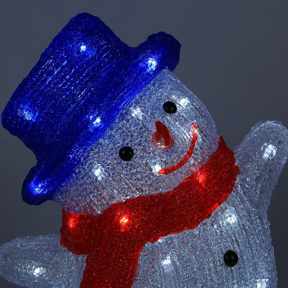 Фигура светящаяся "Снеговик" h40см акрил BK-611