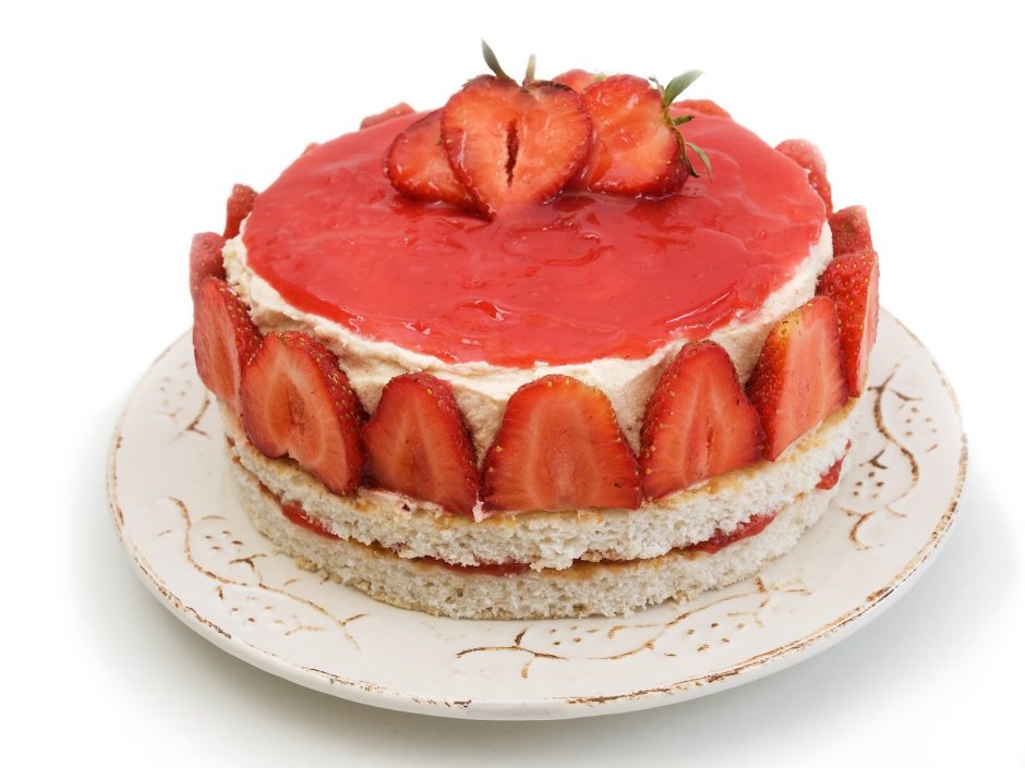 Strawberry Cream Protein Cake