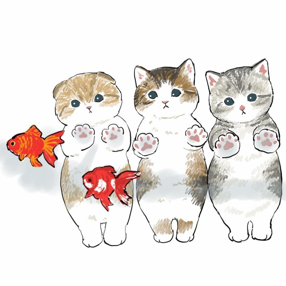 Котики из пинтереста нарисованные