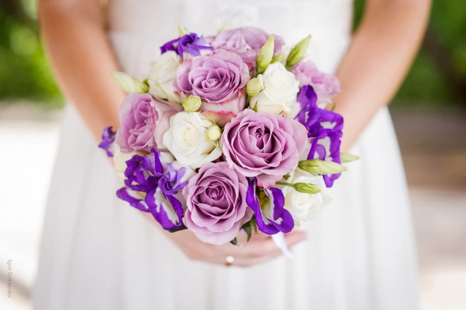 Букет невесты лиловый