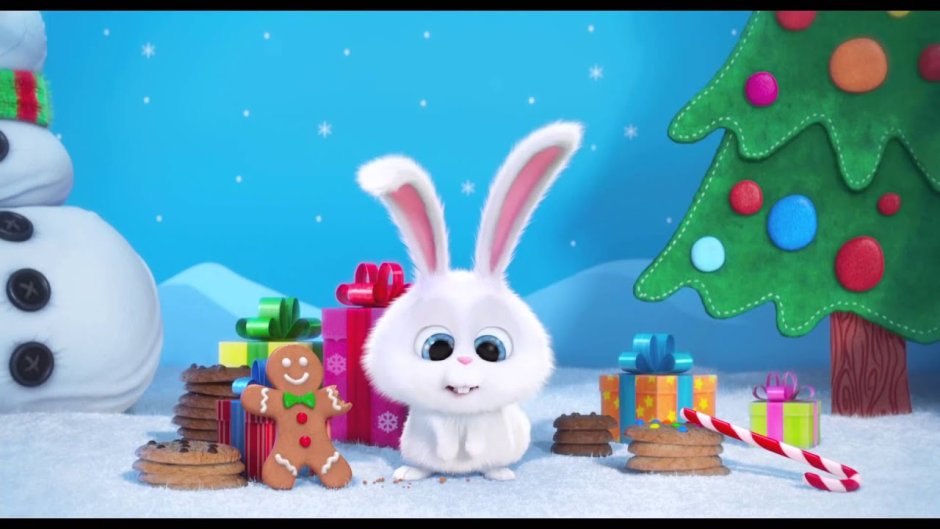 Кролик снежок новый год