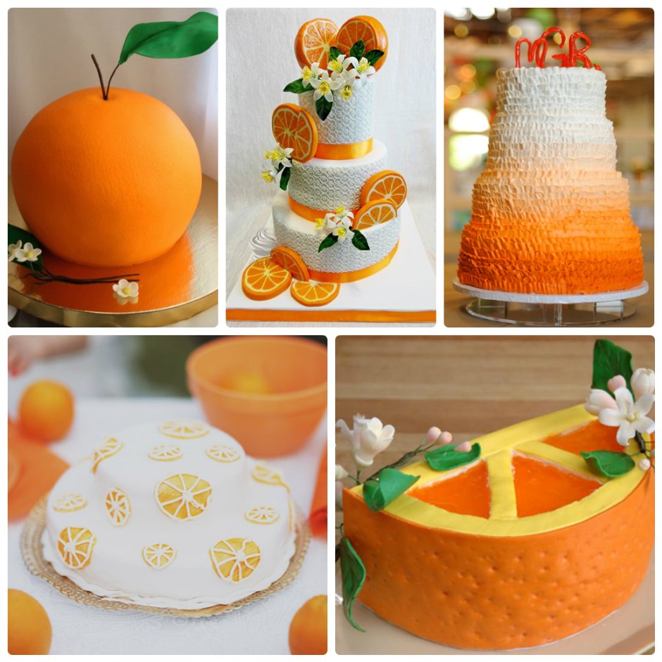 Декор торта оранжевого цвета