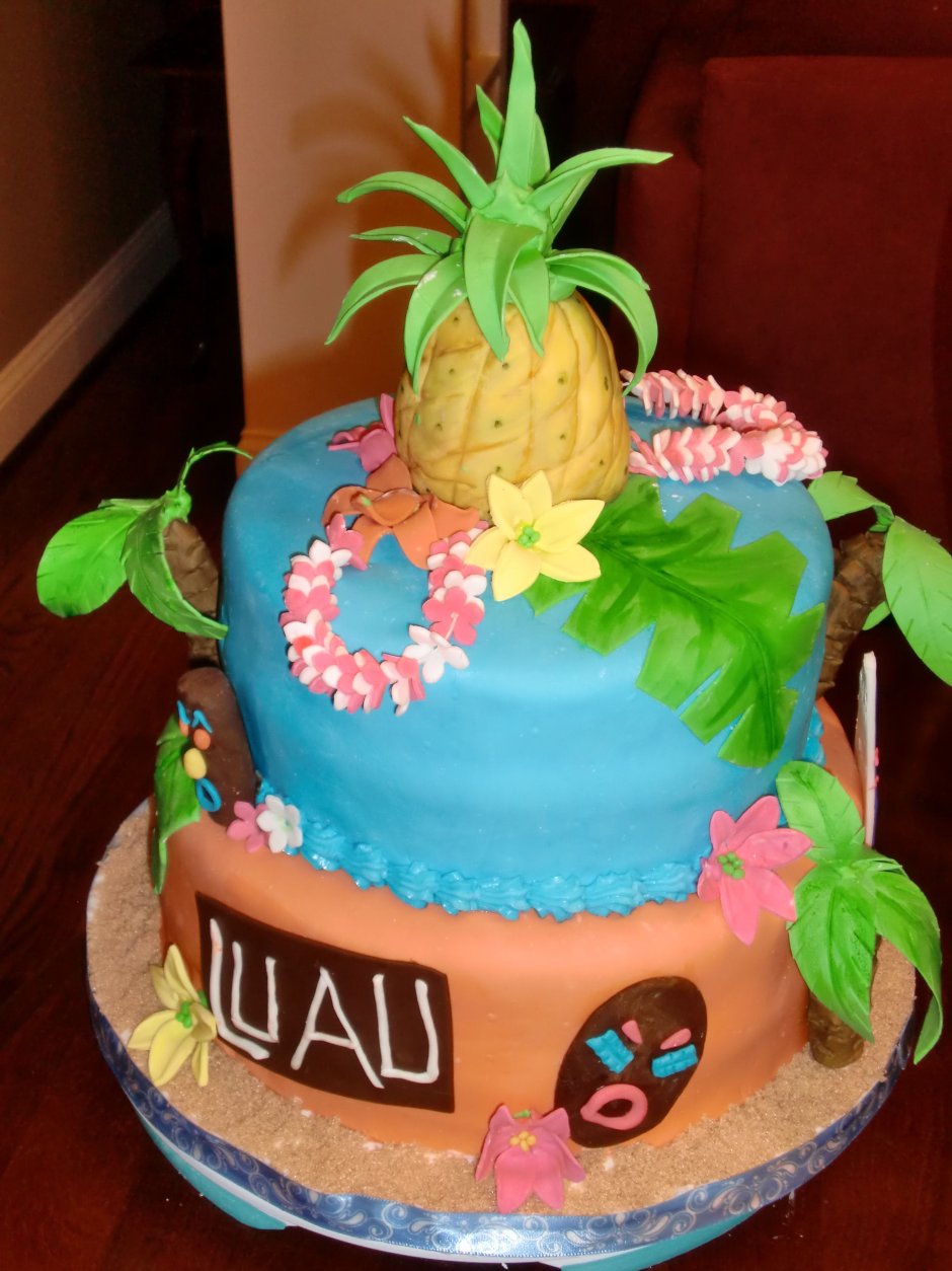 Украшение торта в гавайском стиле