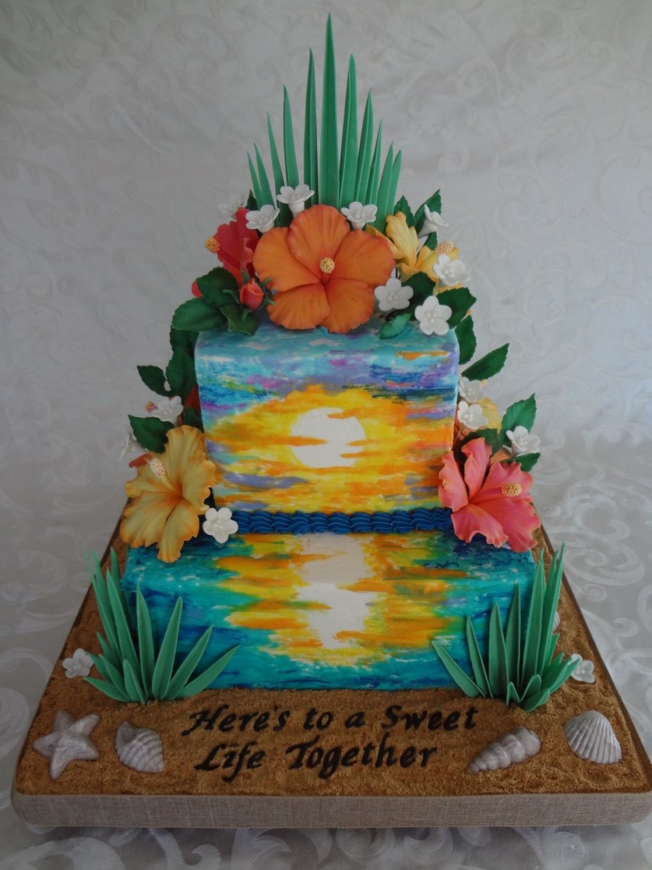 Торт в гавайском стиле кремовый
