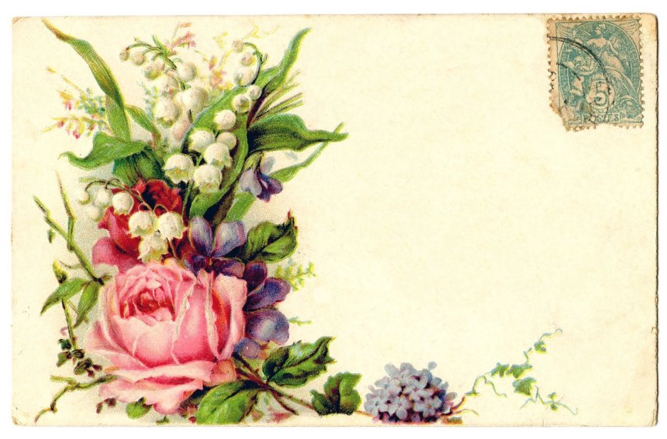 Винтажные открытки с цветами