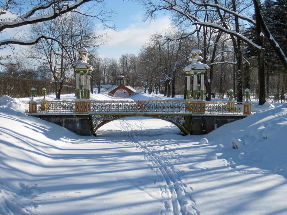 Екатерининский парк Царское село зима