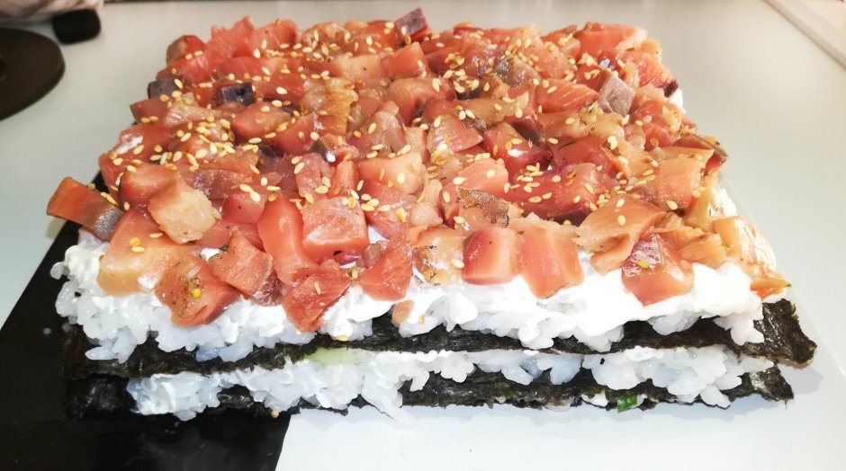 Суши-торт с васаби