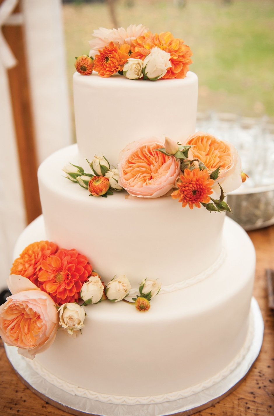 Свадебный торт оранжевый