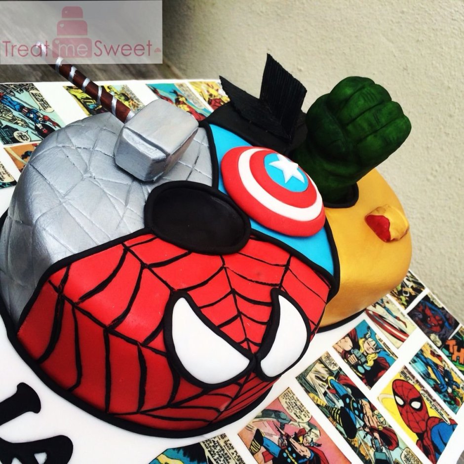 Торт человек паук тор Халк Капитан Америка