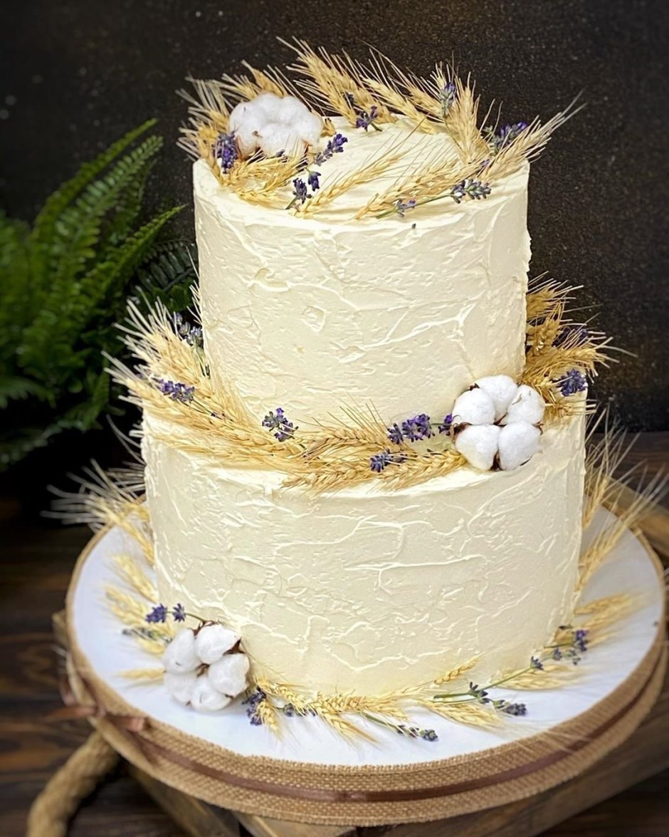 Свадебный торт с колосьями