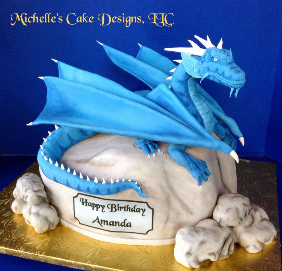 Торт с голубым драконом