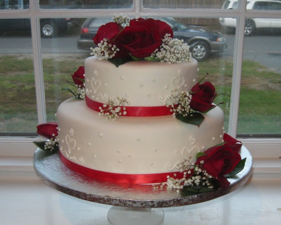 Торт на рубиновую свадьбу родителям