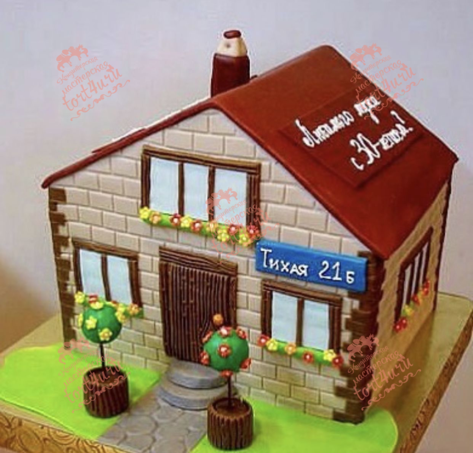 Торт домик в деревне