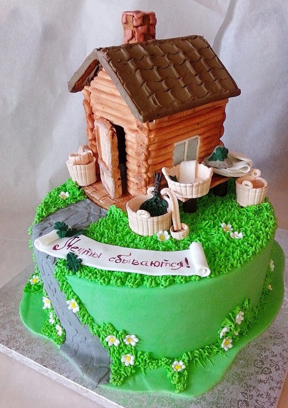 Тортик на день рождения в виде домика