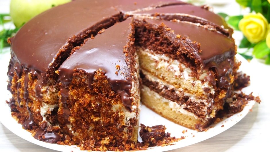 Шоколадный торт рижанка