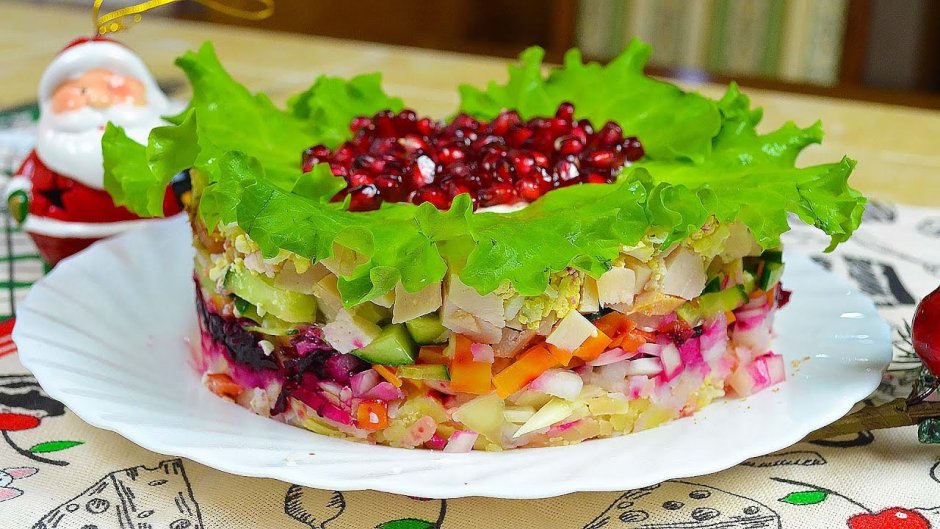 Украшение салатов на новый год