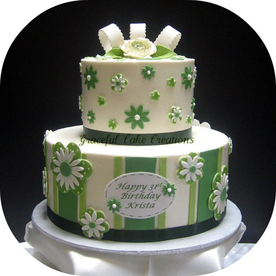 Торт зеленый квадратный