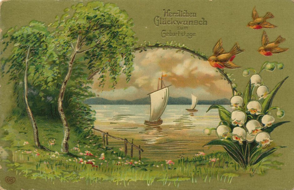 Старинные открытки с цветами