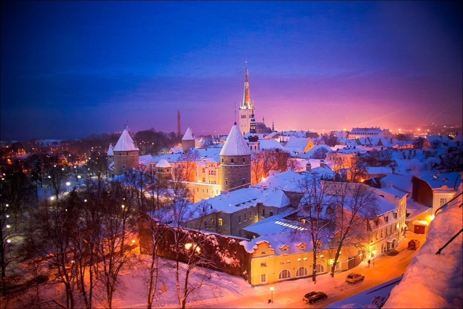 Литва Вильнюс зима