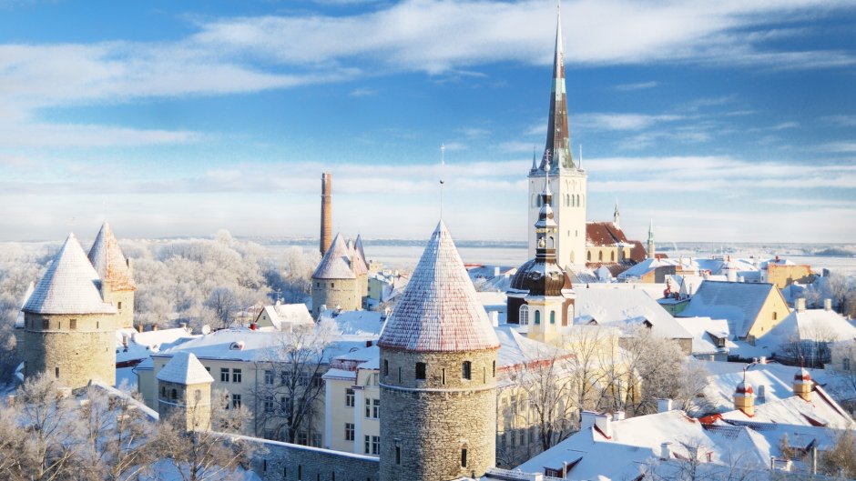 Зимняя Эстония панорама Ревель