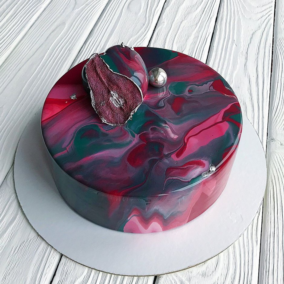 Торт с переливами с одним цветом