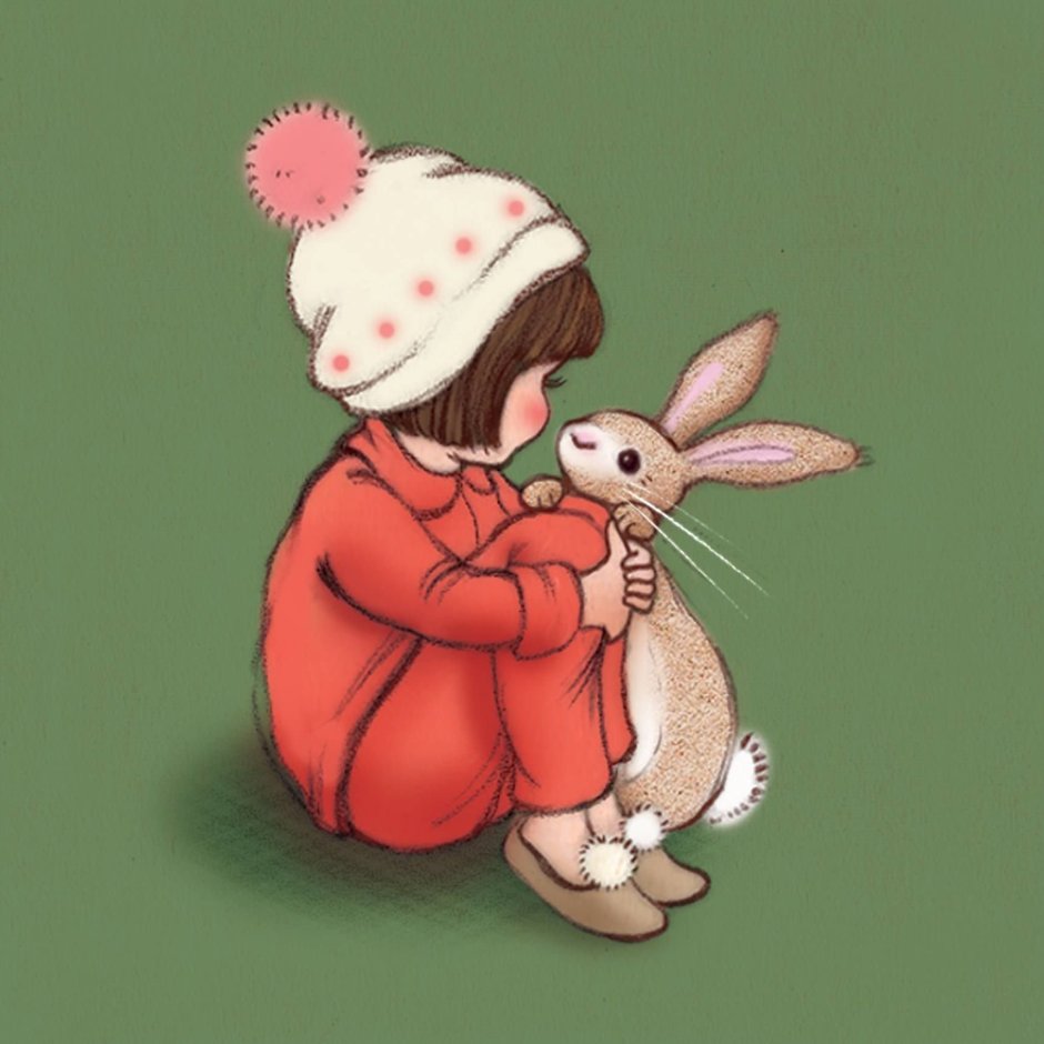 Новогодний кролик рисунок