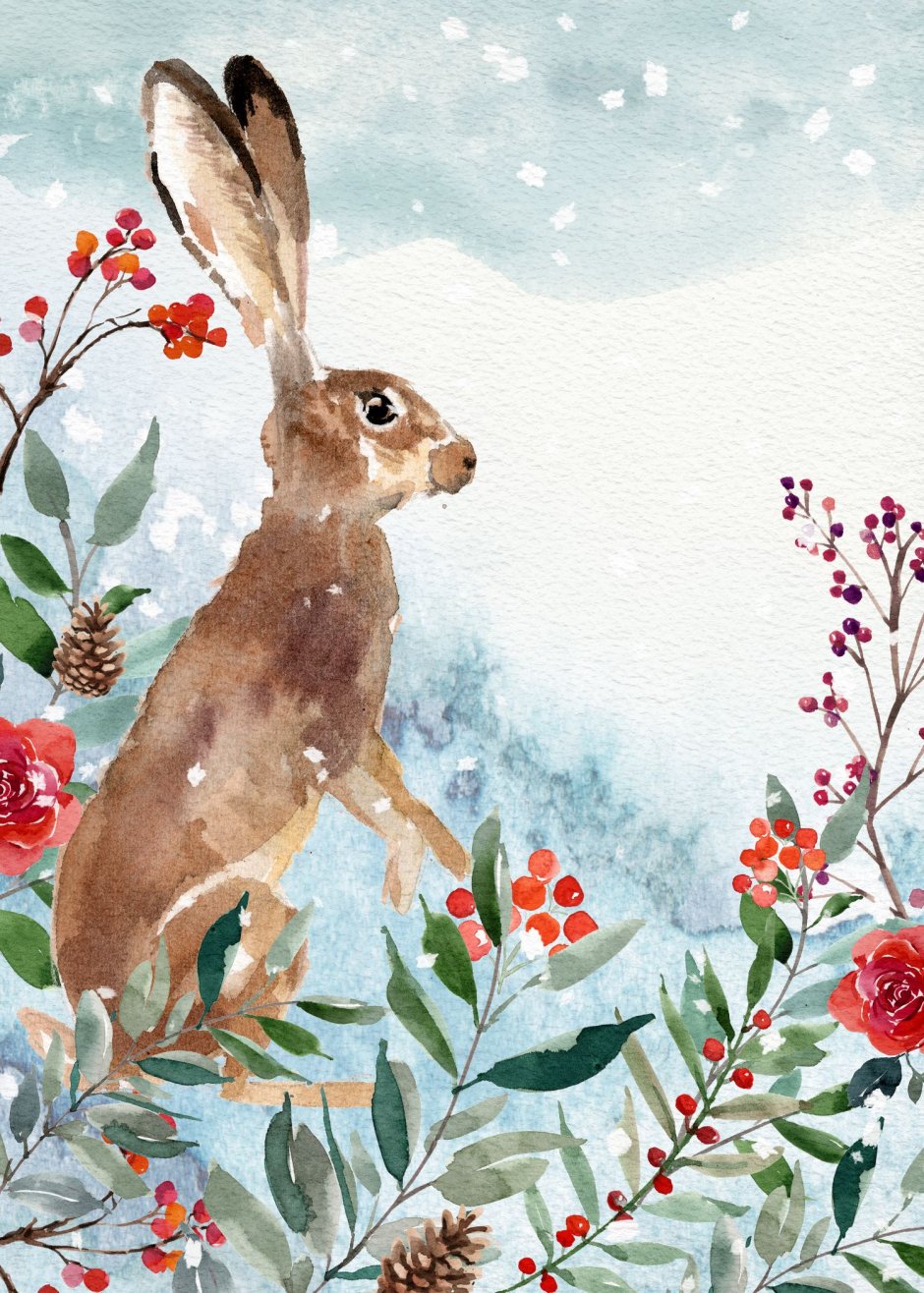 Новогодние открытки с зайцами