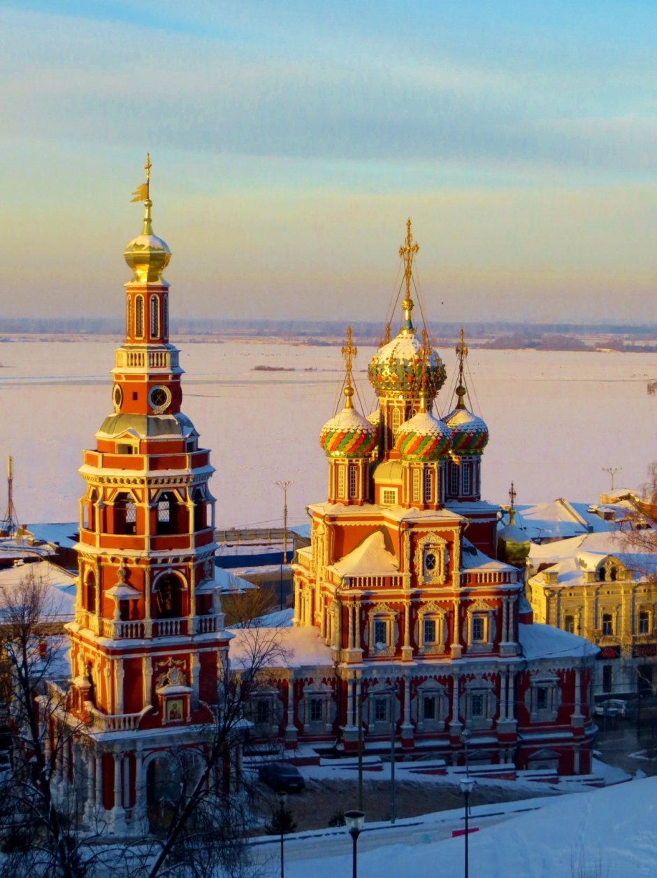 Строгановская Церковь Нижний Новгород зима