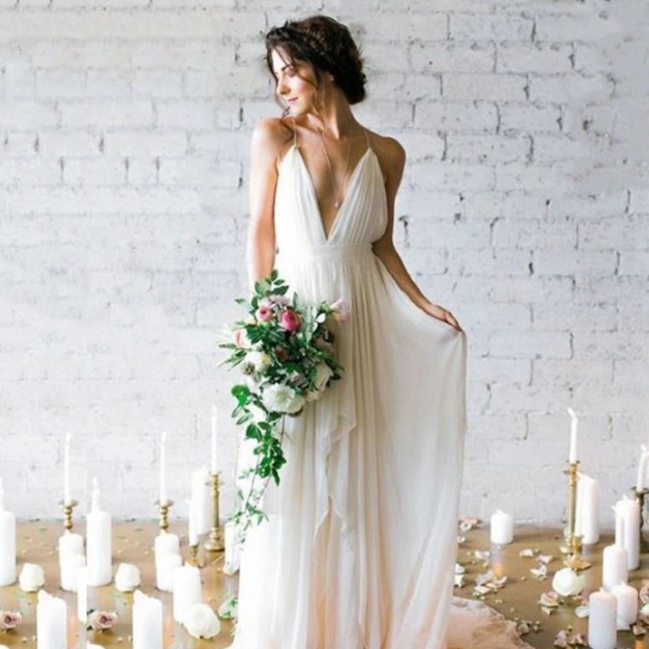 Шифоновое свадебное платье